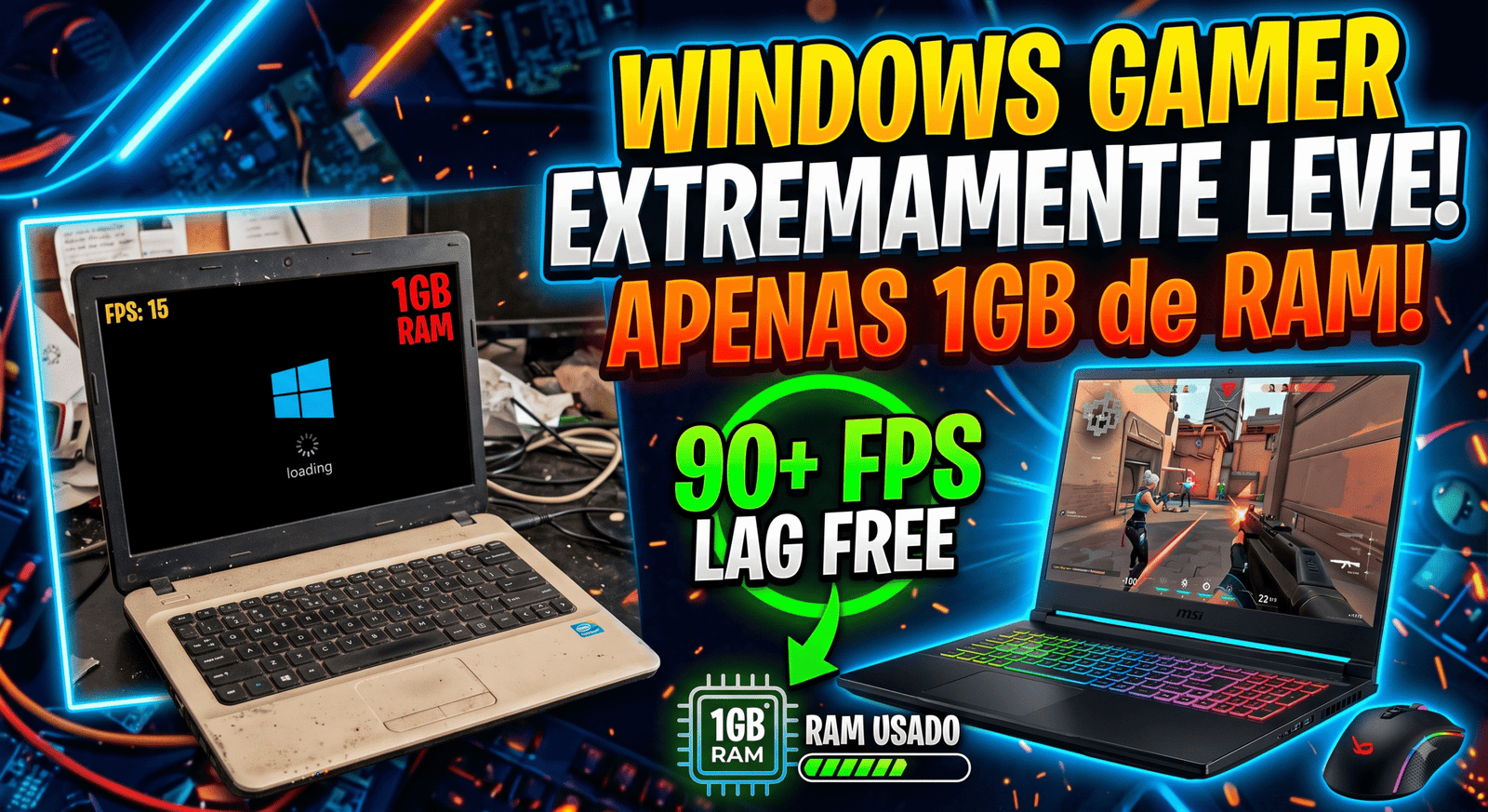Windows Gamer Extremamente Leve! Apenas 1GB de RAM